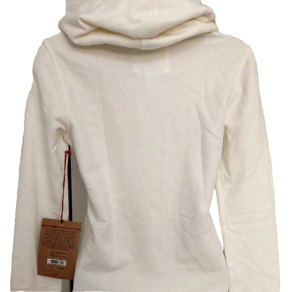 True Religion Brand Jeans Madalyn Cream Off White Hoodie Sweatshirt Size XS $176 - Picture 6 of 12